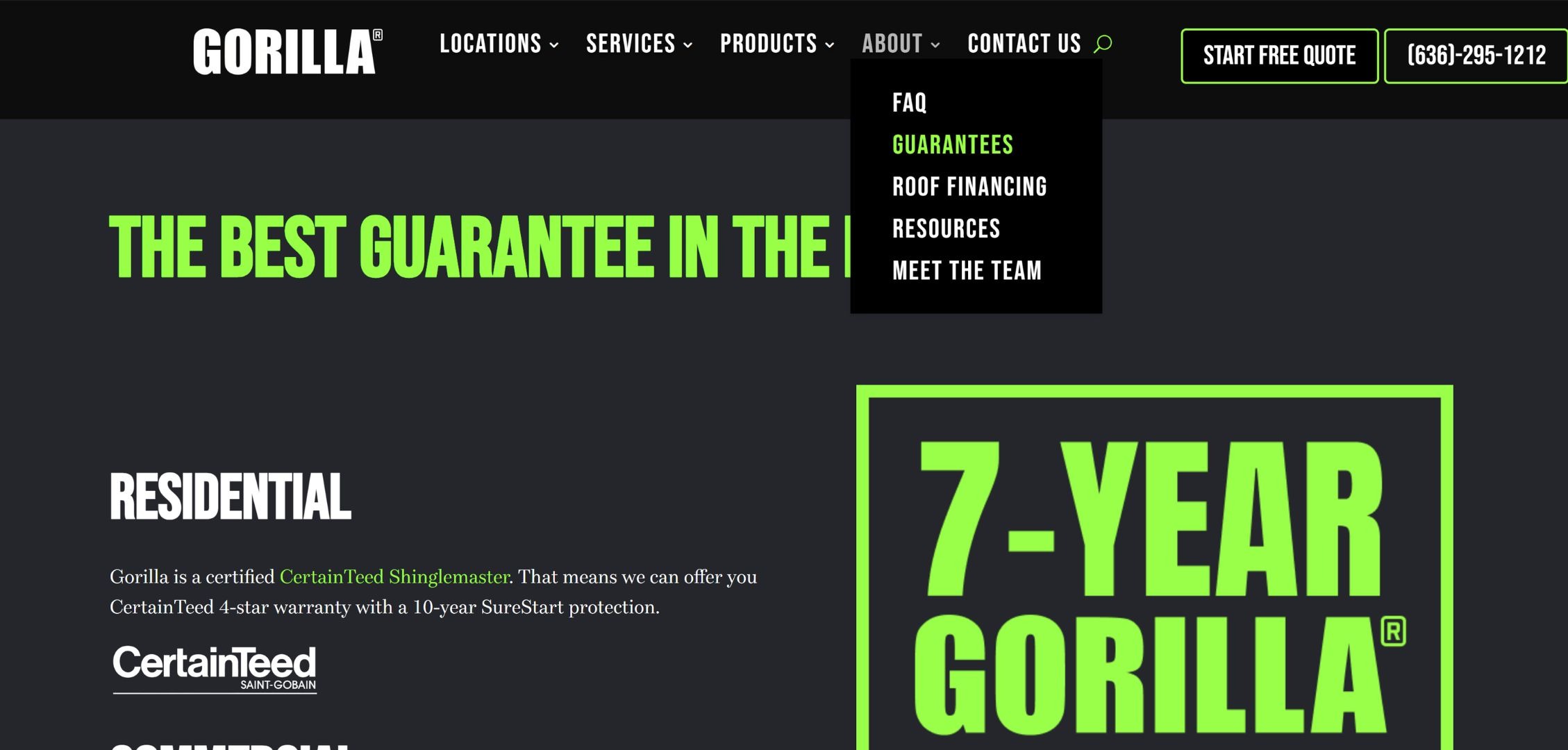 gorilla roofing case study - website30