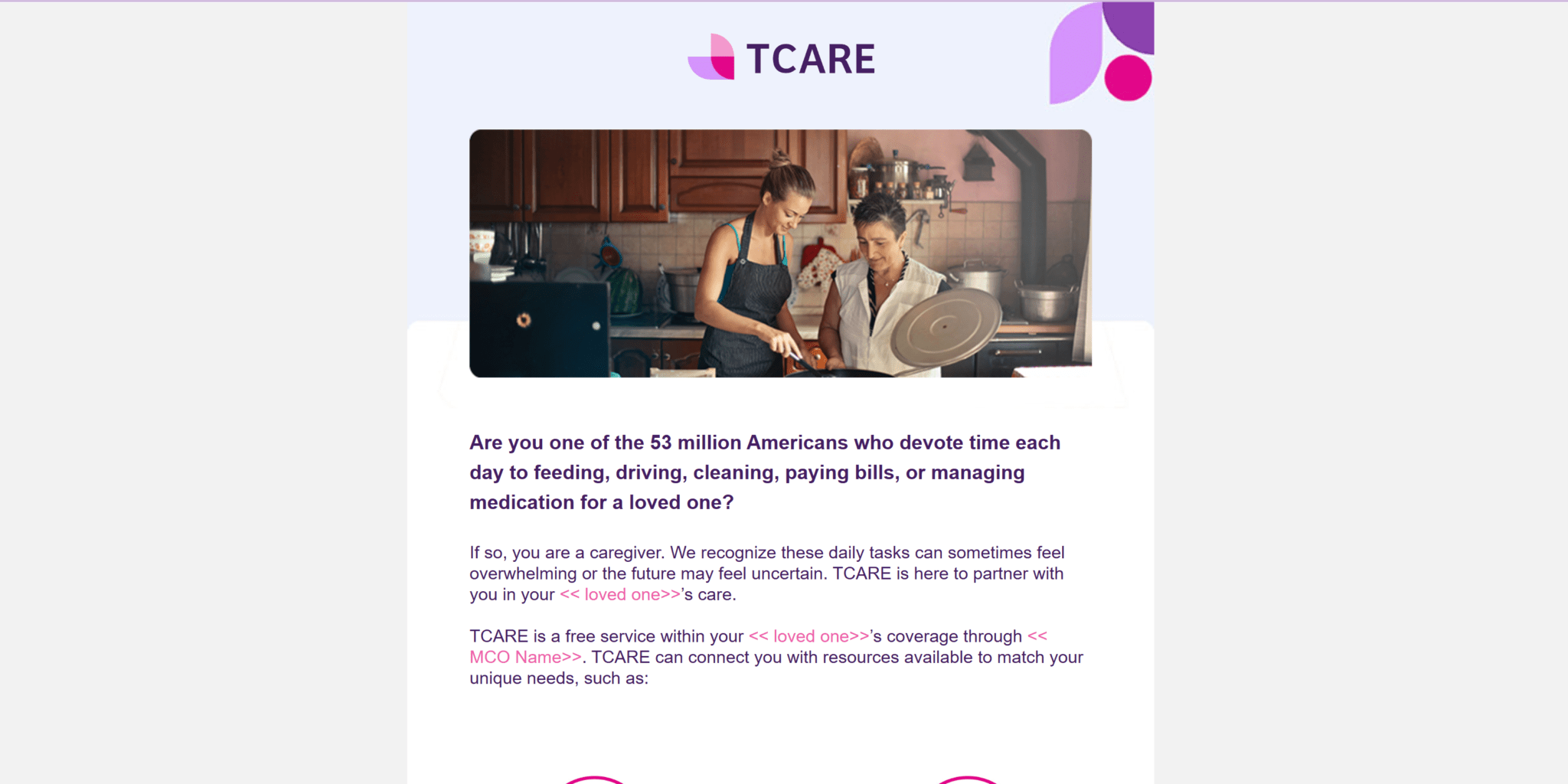 tcare - email 1